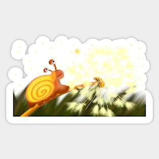 Little Slow Snail and the Dandelion Sticker